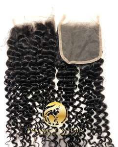 เรมี่ผมต่อแบบเดี่ยวปิดลูกไม้แบบหยิกลึก18นิ้วความละเอียด4x4 HD คุณภาพพรีเมี่ยมที่ดีที่สุด - Product Image 2