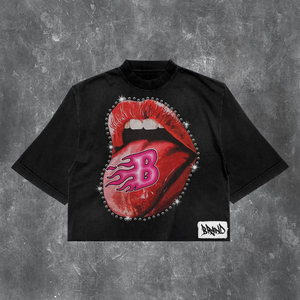 T-shirt à manches courtes col rond surdimensionné en satin 100% coton 220GSM poids lourd pour hommes, taille plus, impression sérigraphique - Product Image 4