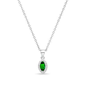 Parure de bijoux Zarkan « L'Œil de la Reine » verte avec argent, ornée d'émeraudes taille poire, de zircons et de perles d'eau douce, idéale pour les fêtes et les cadeaux - Product Image 4