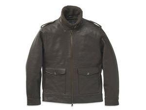 <b>JACKET</b>-CASUAL,LEATHER,BROWN - Product Image 3