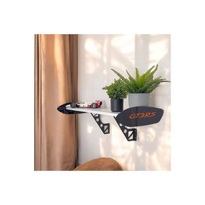 ชั้นวางของติดผนังลายสปอยเลอร์รถของเล่นสีขาวทันสมัย ขนาด 1 เมตร สำหรับรถหลากหลายรุ่น - Product Image 1