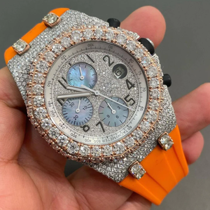 Montre de luxe de qualité supérieure avec diamants VVS et moissanite, entièrement sertie, forme carrée, bracelet en acier inoxydable, mouvement Miyota, bijoux de mode - Product Image 1