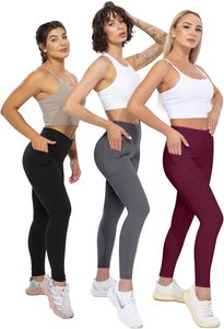 Leggings avec poches pour femmes, pantalon de yoga d'entraînement à taille haute pour le contrôle du ventre - Product Image 5