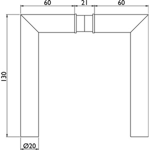 Par de Manijas para Puerta de Vidrio de Acero Inoxidable 1802 Basic 02 Cuadradas a la Medida de 8 mm por HERMAT - Product Image 3