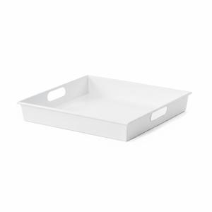Plateau de service rectangulaire galvanisé blanc avec poignée, finition polie, pour la maison et les restaurants, collations et boissons - Product Image 6