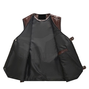 Chaleco de Cuero Personalizado para Hombre, Chaleco de Cuero de Color Personalizado, Ropa Urbana sin Mangas, Chalecos de Cuero Transpirables para Hombre - Product Image 2