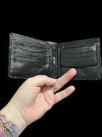 Dompet Kulit Sapi Motif Hewan Buatan Tangan Gaya Barat untuk Pria, Model Pendek, Anti RFID, Penutup, Lapisan Nilon Tahan Lama, ABC Global