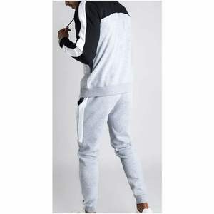 Black and Gray Cotton Tracksuit Custom Sweatpants and Hoodie <b>Jogger</b> Sets Two Piece Track Suit Sweatsuit Sweat Pants for <b>Men</b> - Product Image 2