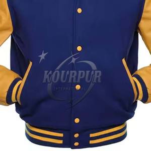 Chaquetas de béisbol universitaria de lana de gran tamaño para hombre con cuello levantado logotipo personalizado parches bordados al por mayor etiqueta personalizada logística - Product Image 5
