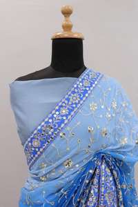 LANZANDO UNA NUEVA ROPA DE FIESTA DE DISEÑADOR CON TRABAJO DE SECUENCIA DE 7 MM en SAREE - Product Image 2