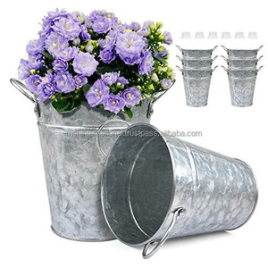 Maceta con pintura artificial de Metal, cubo de metal pintado a mano, macetas decorativas de flores - Product Image 6
