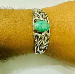 สร้อยข้อมือเงินสเตอร์ลิง925ทำด้วยมือสไตล์โบฮีเมียนสร้อยข้อมือตัดรูปวงรีที่ยอดเยี่ยมของขวัญสำหรับเขา/เธอ - Product Image 5