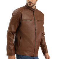 Veste en cuir élégante pour homme avec un design avant raffiné pour l'hiver, veste en cuir chaude pour la mode en plein air