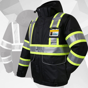 Vestes de sécurité réfléchissantes haute visibilité pour hommes doublure polaire coupe-vent et imperméable dernières vestes de sécurité de travail - Product Image 2