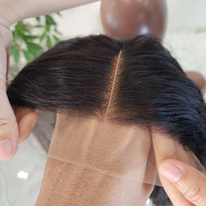 100% Vietnamese Virgin <b>Human</b> <b>Hair</b> Lace Front Kinky Straight <b>Wig</b> with Small Cap and for Lace for Black Women - Product Image 5