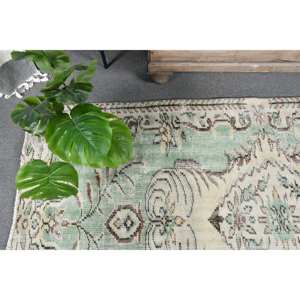 Alfombra rústica de lana verde Beige de 3,7x6,7 pies hecha a mano área grande rectángulo turco Patchwork abstracto pasillo patrón alfombra de habitación de látex - Product Image 3