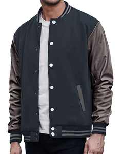 Chaqueta Varsity Oscura para Hombre, Unisex, Estilo Béisbol, con un Solo Botón, Impermeable, Tejida, Opción Personalizada en la Parte Delantera, Prenda Exterior Informal y Cálida - Product Image 4