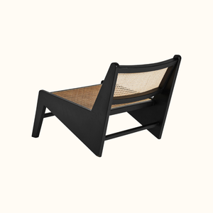 Fauteuil lounge en bois Maven avec dossier en rotin, design tropical, écologique, moderne, fauteuil d'appoint pour salon intérieur - Product Image 3