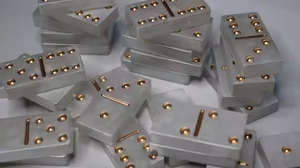 <b>Domino</b> Game <b>Set</b> 28-piece Eco-Friendly Nature Theme Polished 1900-1930s Complete <b>Set</b> by Crescent Crafts - Product Image 3