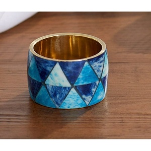 Ancre nautique Design argent plaqué rond de serviette Table à manger décor rond de serviette en métal pour les mariages couleur d'été chaude - Product Image 6