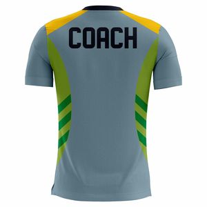 เสื้อโค้ชสำหรับเสื้อ-เสื้อแขนสั้นแบบสปอร์ตพิมพ์ลายโพลีเอสเตอร์ - Product Image 2