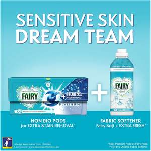 Fairy Non Bio PODS Washing Liquid Laundry Capsules 76 Washes (4x19) Platinum, With Extra <b>Stain</b> <b>Removal</b> & Brighter Whites - Product Image 5