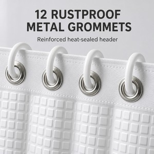 ARODDY Rideau <span class=keywords><strong>de</strong></span> Douche 3D en PEVA, Imperméable et Anti-Moisissure, Gaufré, 72x72 Pouces avec Crochets – Vente en Gros - Product Image 2