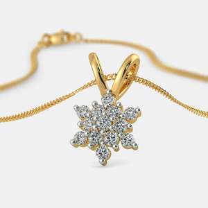 18Kt oro amarillo 0.712 gramos diamante colgante 0,2180 Ct diamantes Acero inoxidable serpiente cadena collar religioso moda colgante - Product Image 1