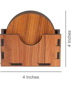 Ensemble de dessous-de-verre en bois de haute qualité avec une texture polie offrant une protection de surface de qualité supérieure au quotidien - Product Image 3