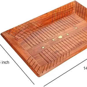 Ensemble de 2 plateaux de service rectangulaires en bois d'acacia faits à la main pour le pain au fromage trempette aux fruits sushi charcuterie durable - Product Image 1