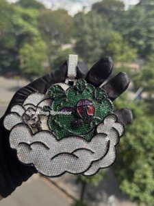 ราคาโรงงานจี้การ์ตูน Moissanite จี้เงินชุบทอง925ตามสั่งจี้อัญมณีชั้นดีและเสน่ห์ - Product Image 3