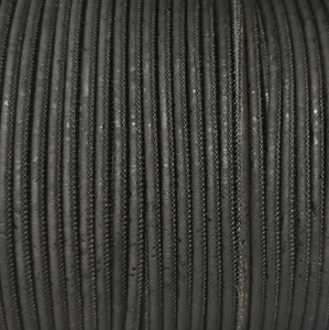 Cordon en liège rond 3 mm noir, corde en liège végétalien de qualité supérieure, surface lisse et flexible pour la fabrication de bijoux, bracelets et projets d'artisanat - Product Image 1