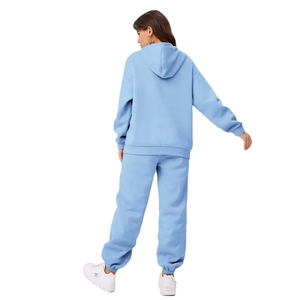 Nouveau design Ensembles 2 pièces pour femmes de haute qualité 100% coton Tech Fleece Respirant Plain Surdimensionné Survêtement deux pièces pour l'hiver - Product Image 6