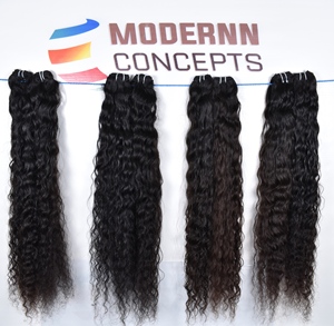 100% vierge indienne Temple cuticule aligné Extensions de cheveux humains noir crépus bouclés 10A Grade bande vague Curl prix - Product Image 2
