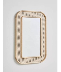 New Arrival <b>Vintage</b> Rattan Scalloped <b>Mirror</b> Wall Hanging Home Decoration OEM Custom Design Handmade From Vietnam Manufacturer - Product Image 6