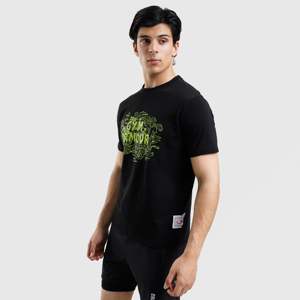 เสื้อยืดโอเวอร์ไซส์สีดำผ้าฝ้าย 100% ลายพิมพ์ดีไซน์เนอร์แบบสกรีนพิมพ์ - Product Image 3