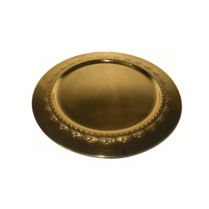 Assiette de service ronde en acier inoxydable de qualité supérieure avec finition antique pour une utilisation intérieure et extérieure - Product Image 4