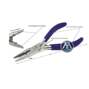 Alicates para quitar y ajustar extensiones de cabello de acero inoxidable de 5 pulgadas con ranuras horizontales y resorte doble para un prensado suave - Product Image 6