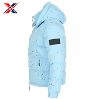 Veste matelassée à col montant en toile polyester/nylon pour homme avec logo personnalisé, grande taille, style streetwear, imperméable et coupe-vent, 300g
