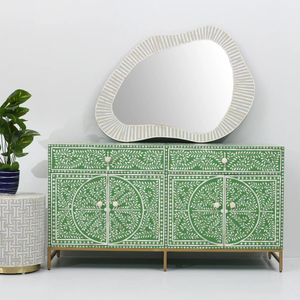 Kusum Art Table Console en bois massif fabriquée à la main armoire latérale en incrustation d'os personnalisable pour la décoration intérieure pour la chambre à coucher salon - Product Image 2