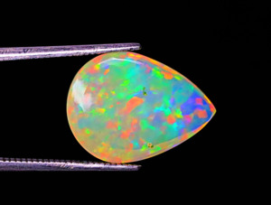 Cabochon d'opale éthiopien naturel de qualité supérieure en forme de poire Welo Multi Flashy Galaxy Fire Gems Making Ring Jewelry - Product Image 6