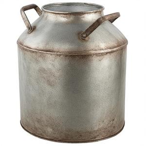 กระป๋องนมกัลวานิกตกแต่งแนววินเทจที่มีตัวถังทนทานเหมาะสำหรับห้องครัวบ้านกลางแจ้งสวนคาเฟ่และพื้นที่ชนบท - Product Image 1