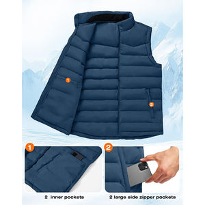 Chaleco Casual Acolchado de Lona con Burbujas, Cuello Alto, Transpirable, Térmico, Anti-UV, Deportivo, para Invierno, Exterior, Sin Mangas, de Alta Calidad - Product Image 3