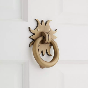 Heurtoir de porte tête de loup en laiton plaqué or Design fait à la main pour la maison et la villa Heurtoir de porte principale fabriqué en Inde - Product Image 6