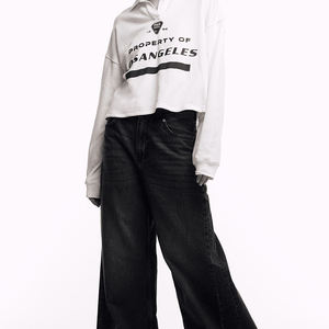 Sweat-shirt pull à manches longues pour femmes avec baggy Patchwork Design sweat à capuche ample avec badge décoration Style d'hiver - Product Image 1