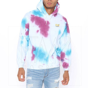 Sweat à capuche multicolore tie-dye pour hommes, polaire à épaules tombantes pour l'hiver, motifs personnalisés, imprimés et solides. - Product Image 1