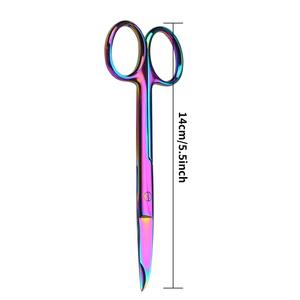 Tijeras de Sutura Rectas y Afiladas de Acero Inoxidable de 14 cm con Gancho Delicado de Calidad Premium en Varios Colores del Arcoíris - Product Image 2