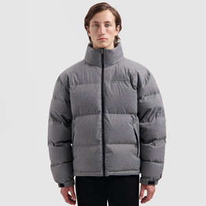 Veste bouffante en coton matelassé léger à col montant personnalisée pour hommes, style High Street, vente en gros - Product Image 2