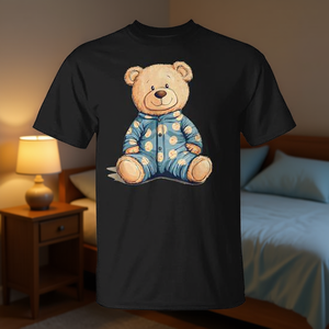 Maglietta Promozionale con Orsacchiotto in Costume da Pigiama, Sorrisi al Letto - Product Image 3