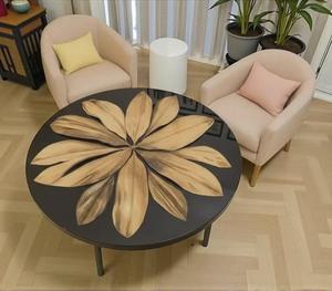 Tablero de Mesa de Comedor de Resina Epoxi de 36 Pulgadas para Muebles de Hogar I Tablero de Mesa de Sala de Estar de Resina Negra I Tablero de Mesa de Pasillo de Lujo - Product Image 3